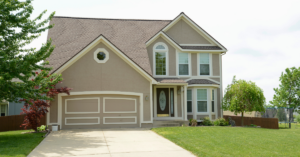 exterior of a stucco house