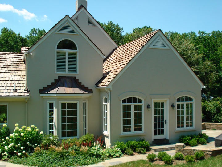 A residential stucco home
